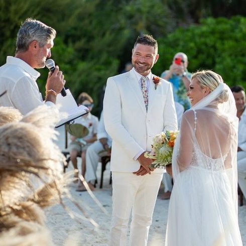 Kortney and Ryan at the alter