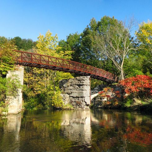 Dam footbridge in Caledon, Ontario