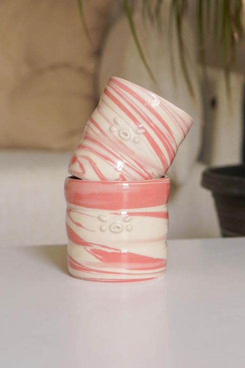 Strawberry Swirl Cup by Garbo Zhu of Grumpy Kid Studio
