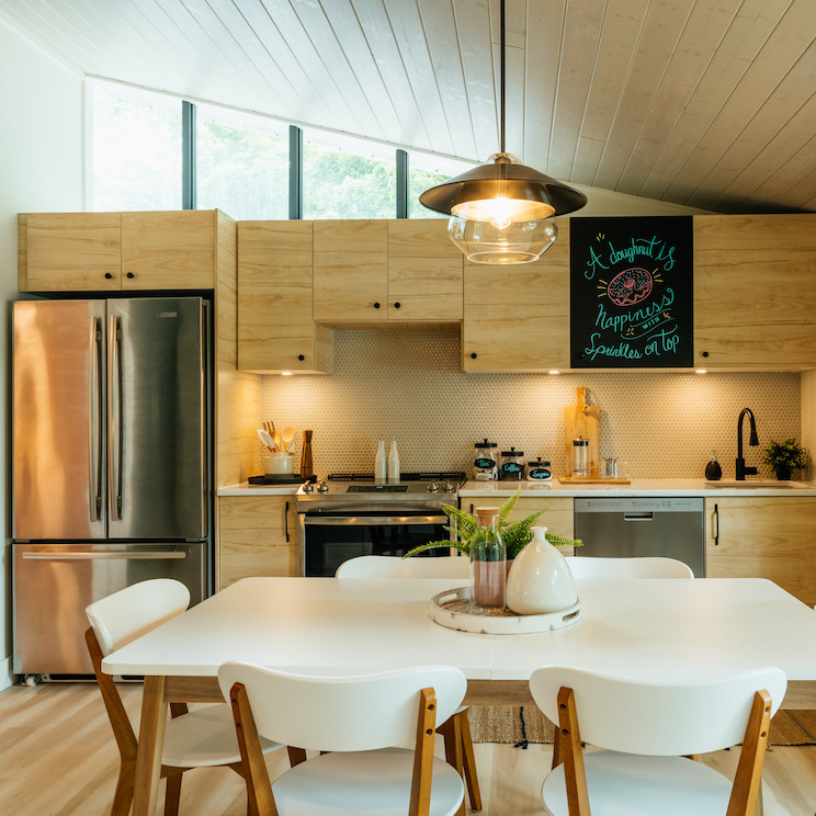 Family kitchen design in small space