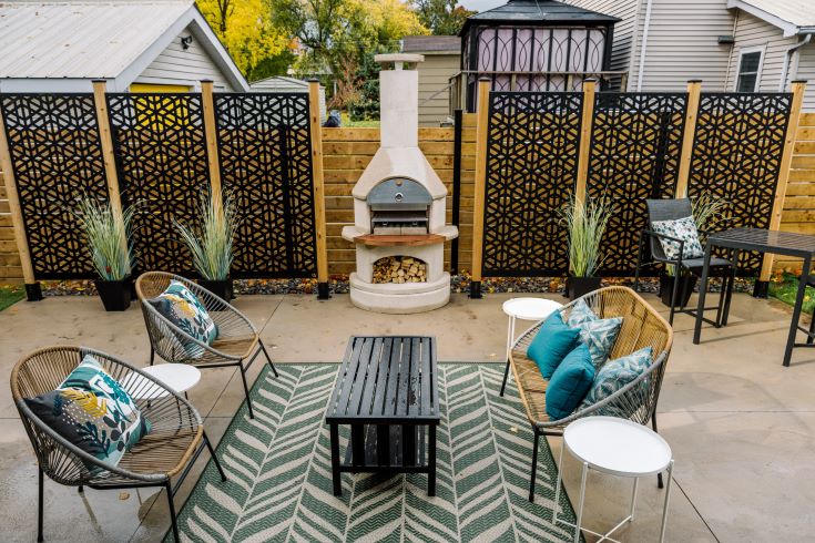 The private backyard of a mid-century modern getaway