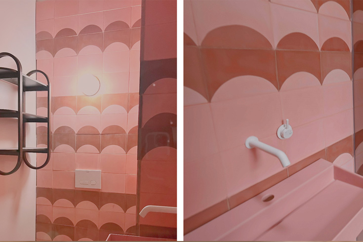 before image of bathroom accessories that are in need of a makeover via Behr spray paint