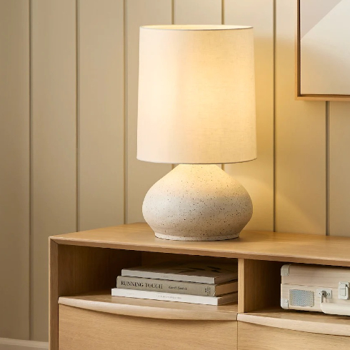 Ceramic Lamp on wood desk