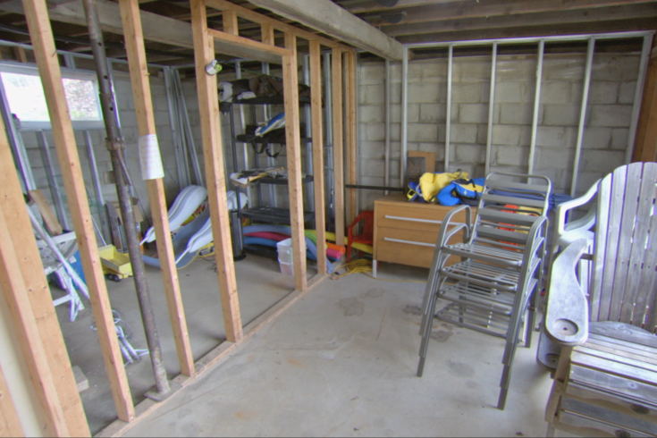 The unfinished underutilized basement of the Vacation House Rules finale