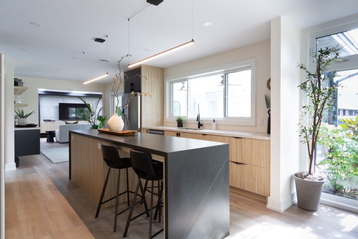 Spacious updated kitchen of the Organic Oasis