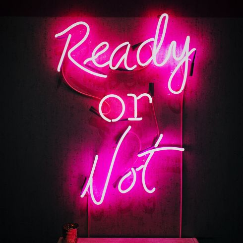 Neon sign reading 