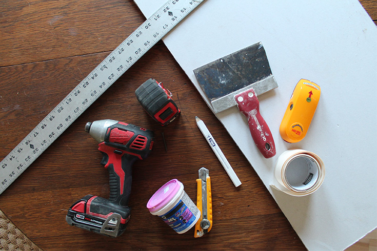 Tools required to patch a hole in a wall