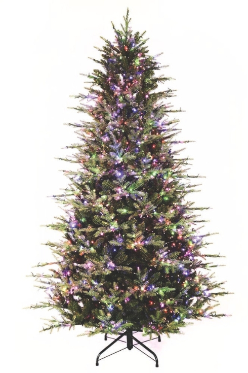 Viral Home Depot Christmas tree with lights turned on