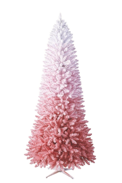 Ombre pink and white Christmas tree from Home Depot