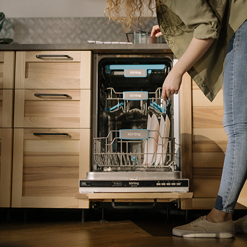 Woman using Dishwasher