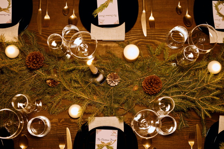 Tree clippings on table
