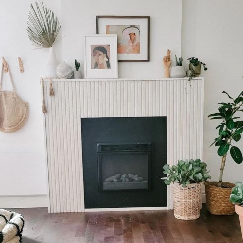 Lovely styled fireplace in living room