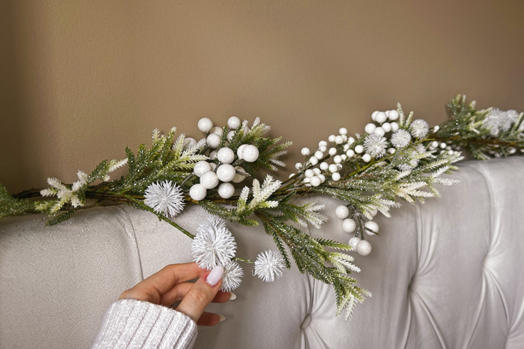 Minimalist holiday Christmas decor for the bedroom