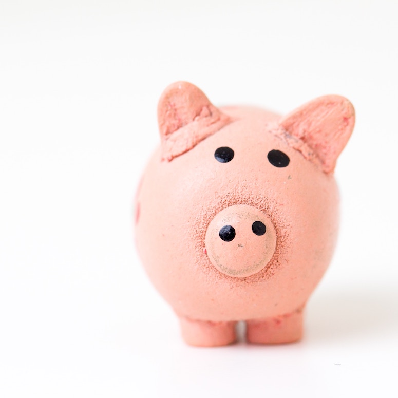 Pink piggy bank