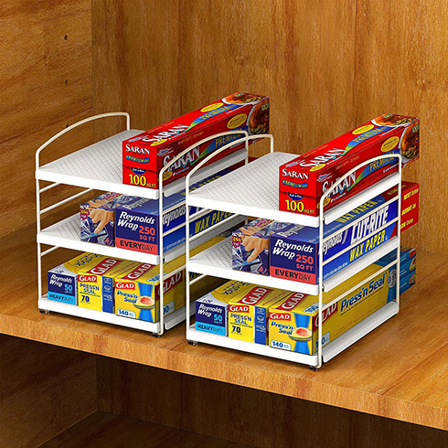 Kitchen Wrap Organizer Storage Rack