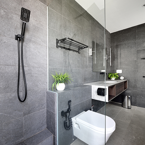 Shower in a luxury bathroom