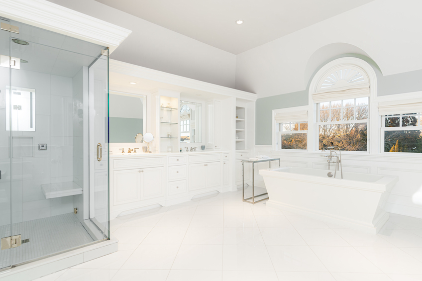 Ensuite bathroom with soaker tub and large shower