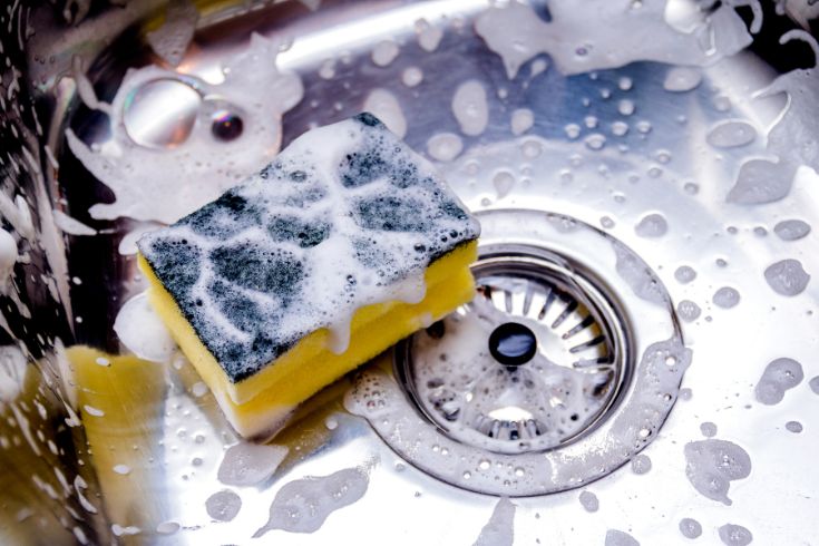 Soapy kitchen sink and train 