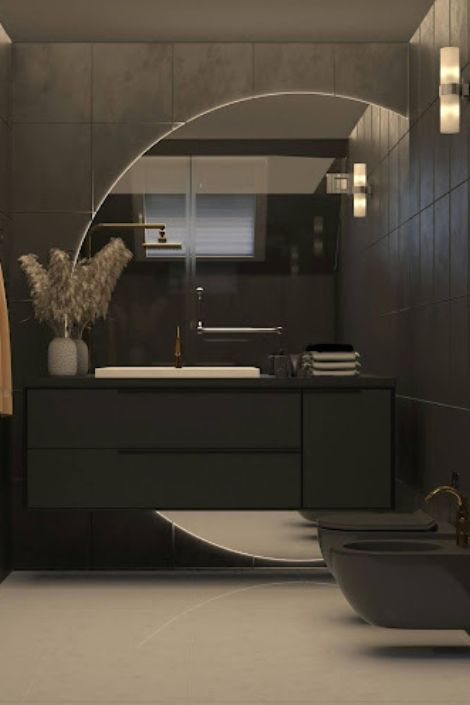 Round bathroom mirror