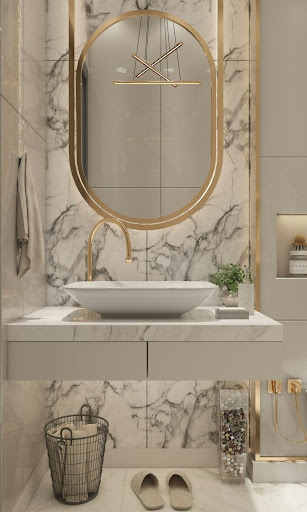 Vanity with offset faucet