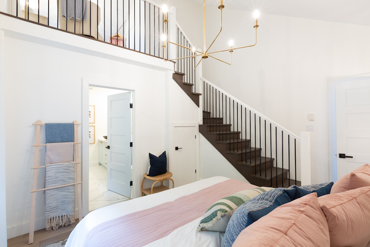 Staircase in primary bedroom