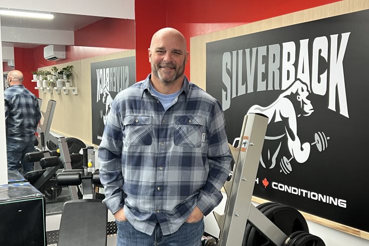 Bryan Baeumler visiting after the gym reno