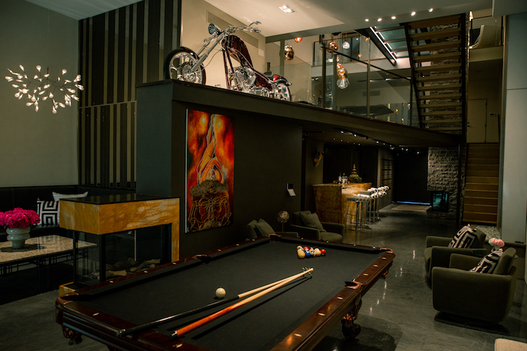 Games and billiard room in house