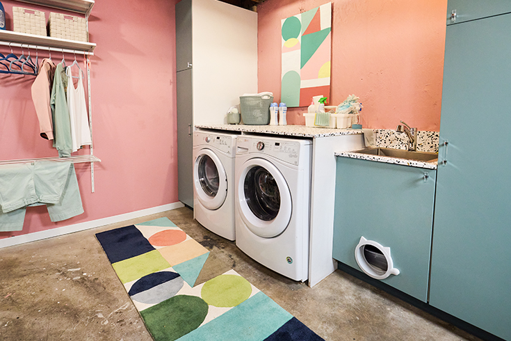 A recently renovated laundry room with lots of upgrades