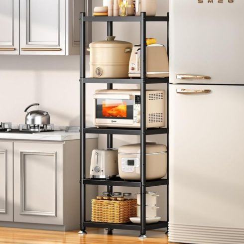 Storage shelf in kitchen