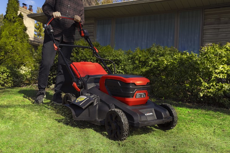 Man using lawn mower
