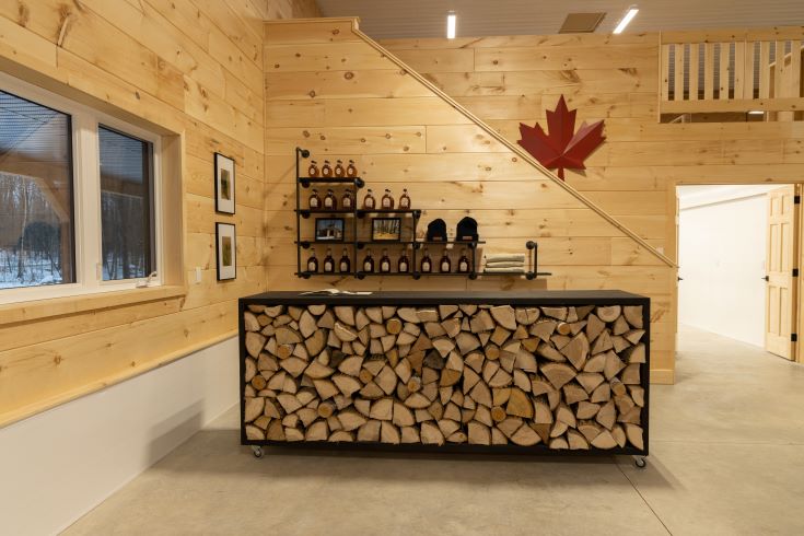 Showroom of the Backwoods Maple Co. showroom