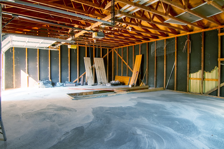 Unfinished garage in the country