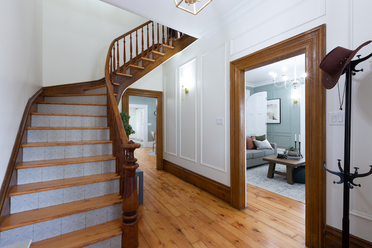 Original wood floors and staircase