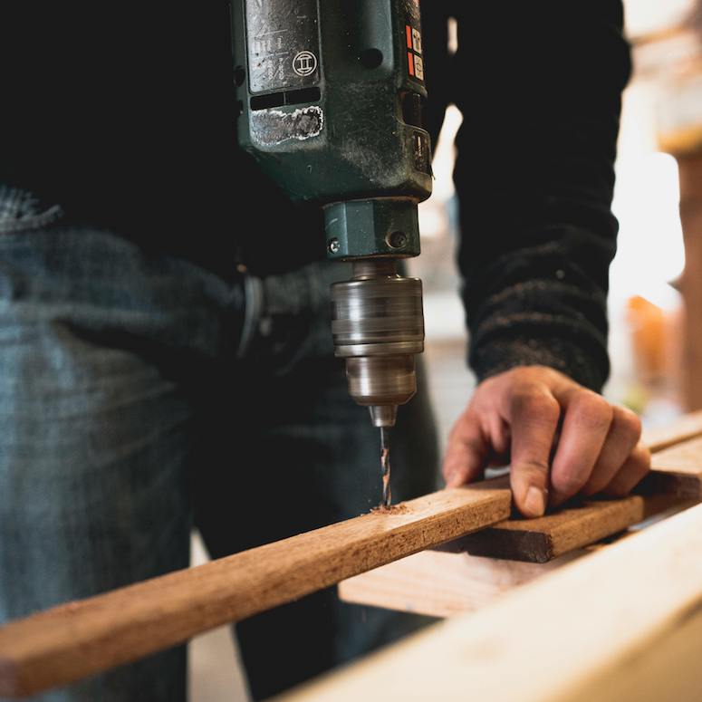 Man using a power drill