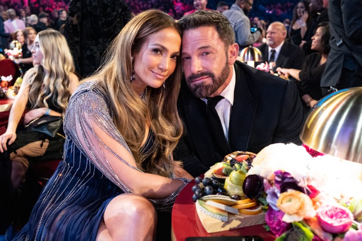 JLo and Ben Affleck at a table