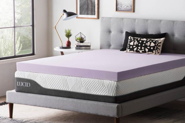 LUCID 4 Inch Lavender Infused Memory Foam Mattress Topper 