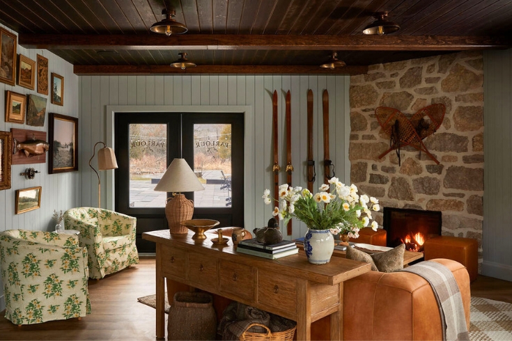 Interior lobby of the new June Motel in Beaver Valley, Ontario