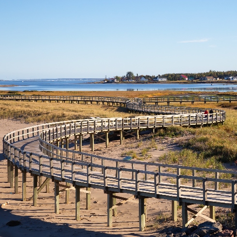 The Dunes Boardwalk in Bouctouche, New Brunswick.