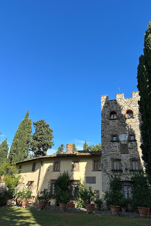 The exterior of the castle at Castello di Verrazzano winery in Chianti, Italy.