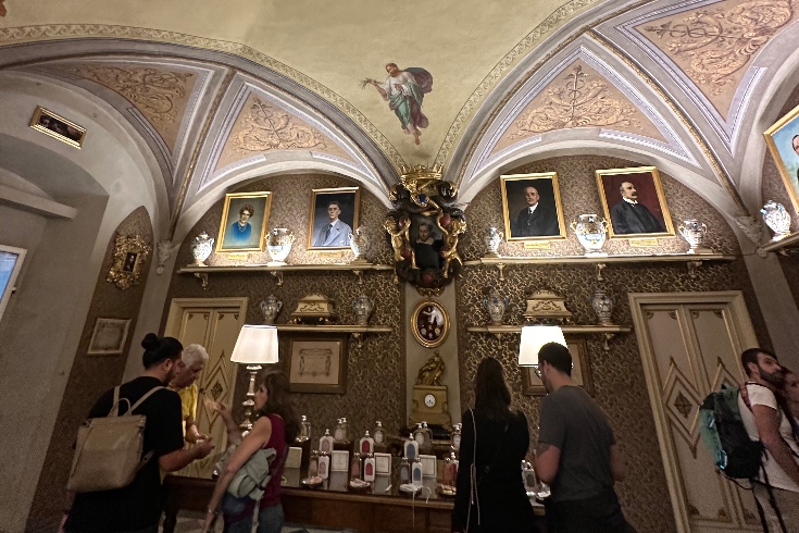 The interior of the Santa Maria Novella perfumery in Florence, Italy.