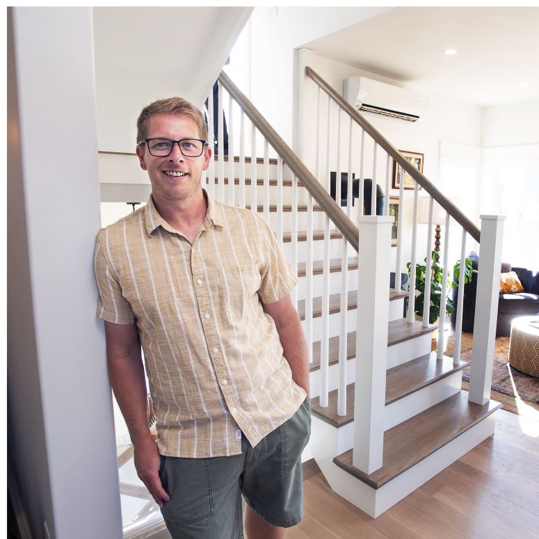 Randy Spracklin in the finished Coastal Traditional Retreat
