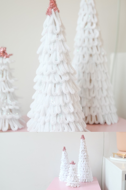 details of christmas pipe cleaner trees