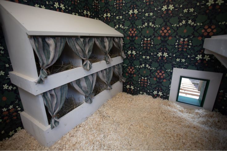 The posh interior of a designer chicken coop