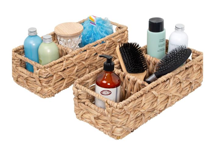 Honey Can Do Set of 2 Multi-Purpose Wicker Baskets with Dividers