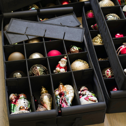 Deluxe Rolling Ornament Chest byBalsam Hill as part of Home Network The Secret to Storing Holiday Decorations in Small Spaces