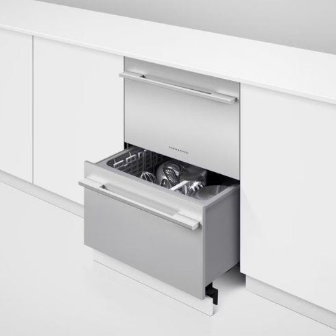 Fisher and Paykel's Integrated Double DishDrawer Dishwasher in a modern kitchen, a home appliance trend for 2025