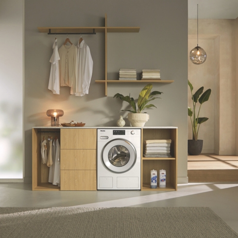 Miele's compact 8KG W1 front-loading washing machine, a home appliance trend for 2025