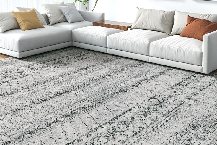 Boho Area Rug 8x10 ft Carpet-Rugs in living room 