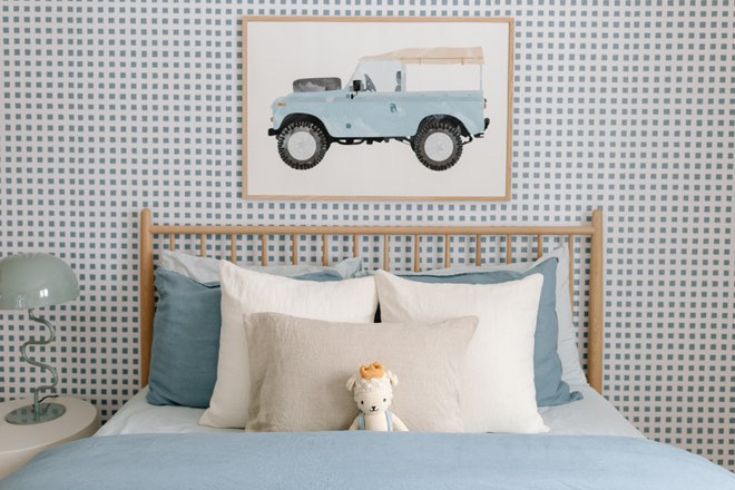 Wallpapered kid's bedroom