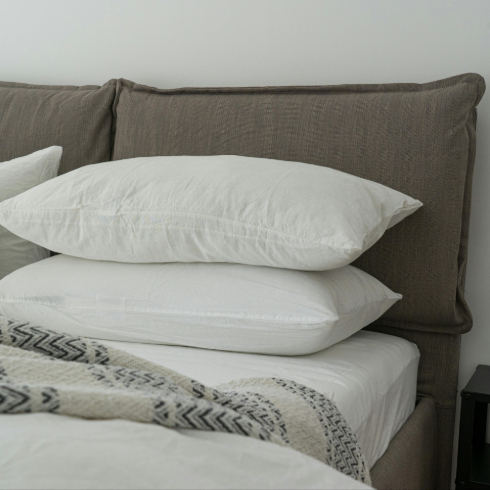 A closeup shot of a bare mattress